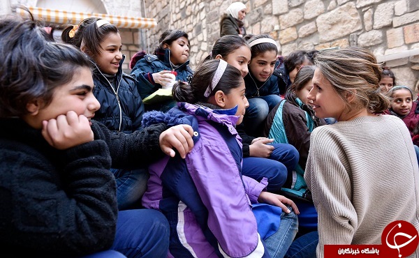 دیدار بانوی اول سوریه از کودکان دمشق