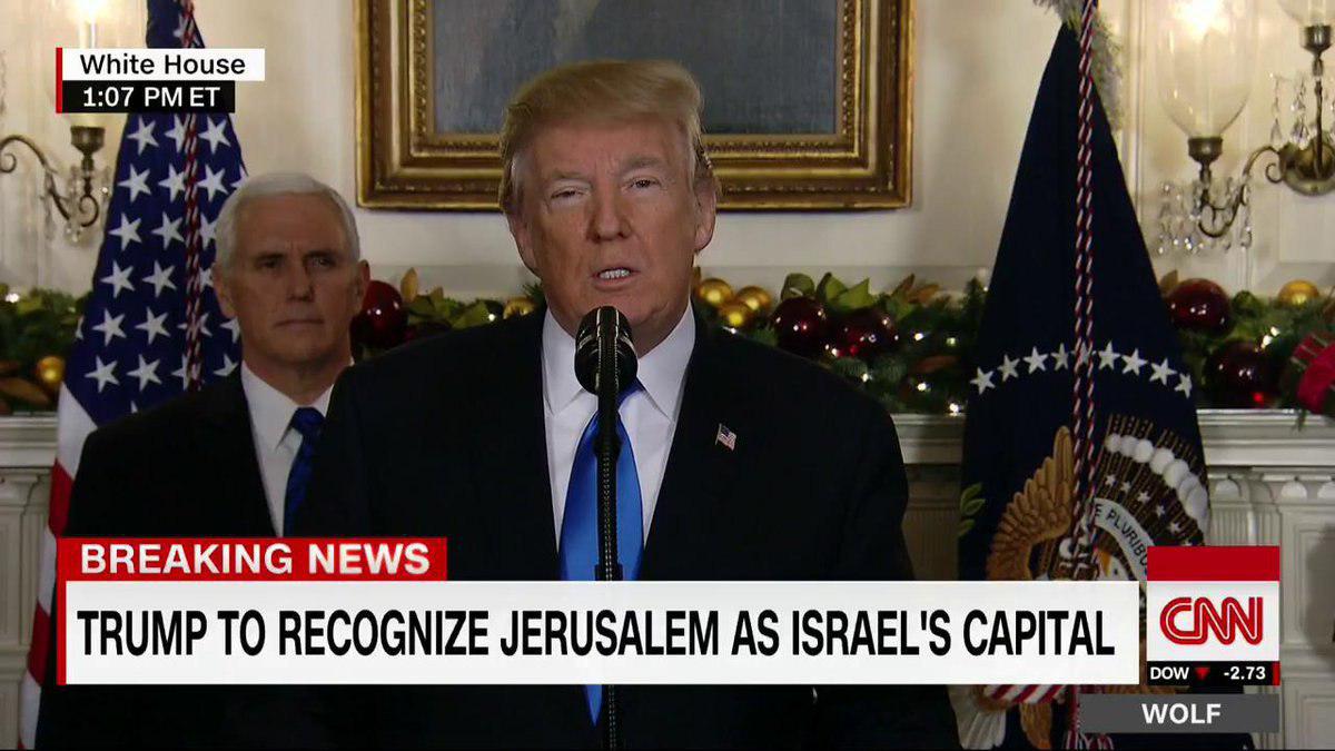 ترامپ اعلام کرد آمریکا قدس را به عنوان پایتخت اسرائیل به رسمیت می‌شناسد
