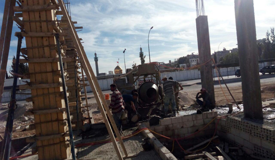 ساخت مهمانسرای حرم حضرت زینب(س) به مرحله اجرای سقف رسید+ عکس