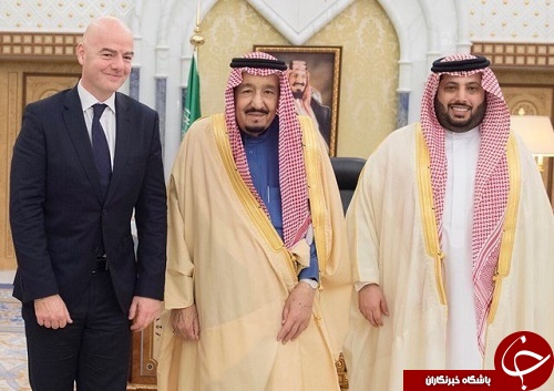 دیدار پادشاه عربستان با رئیس فیفا +عکس