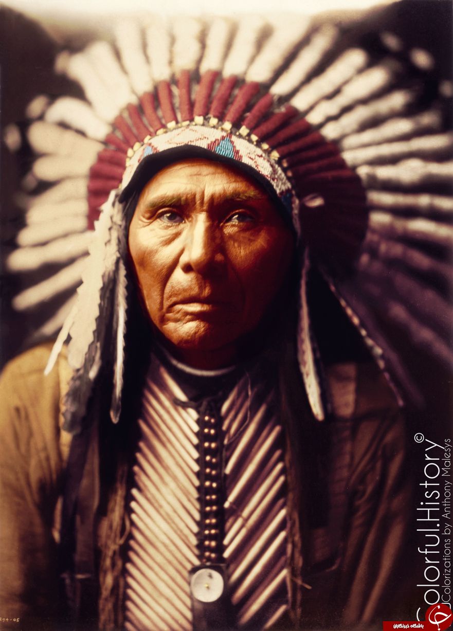 تصاویر رنگی جالب از زندگی روزمره بومیان آمریکا