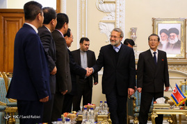 دیدار رئیس مجمع عالی خلق کره شمالی با علی لاریجانی