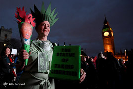 تجمع هزاران نفر در مقابل پارلمان انگلیس در اعتراض به سفر ترامپ به لندن