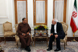 دیدار ظریف با رییس مجلس سریلانکا