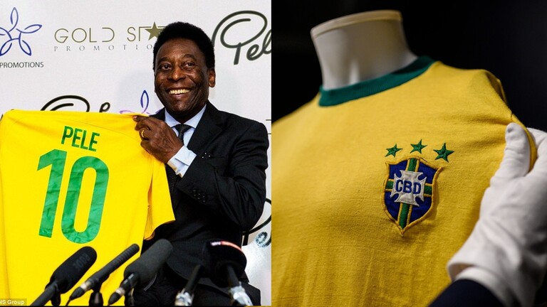 بيع قميص أسطورة كرة القدم البرازيلي بيليه بمزاد علني