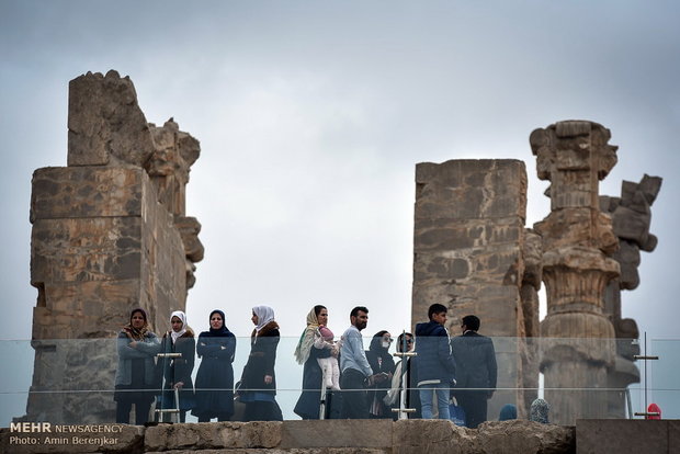 Visitors in Iran’s Persepolis during Nowruz holidays