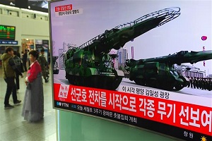 North Korea displays ballistic missiles, vows due response if US attacks