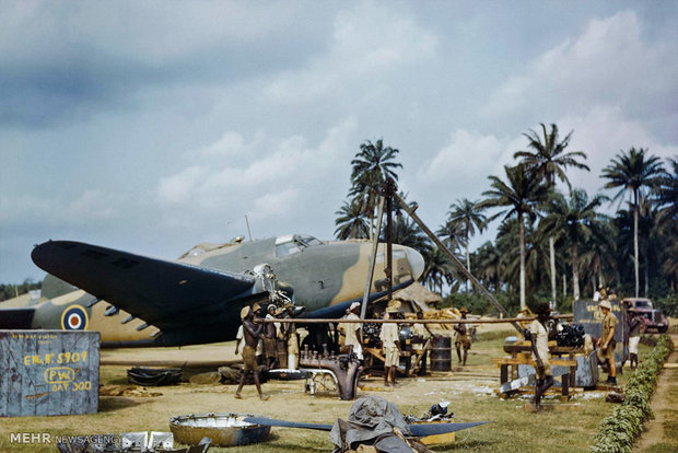 Colorized photos of World War II