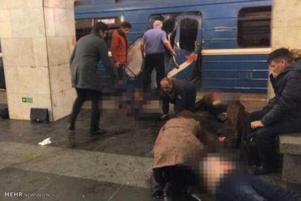 Photos of bomb blast in St. Petersburg Metro