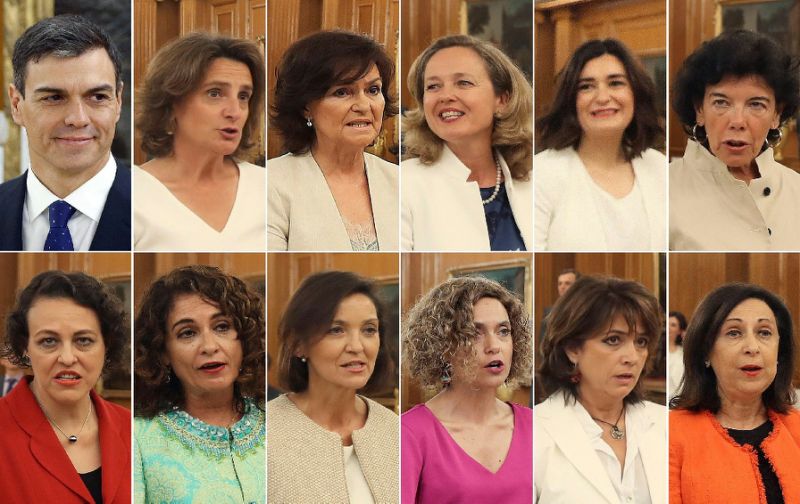 Spain swears in mostly-female government