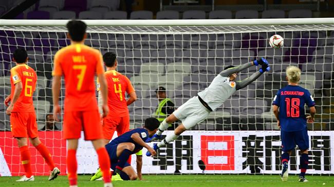 China defeat Thailand 2-1 to reach Asian Cup quarter-finals