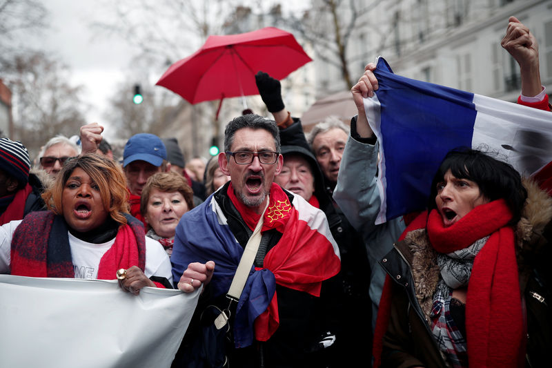 France: 'Red Scarves' march against 'Yellow Vests' in Paris