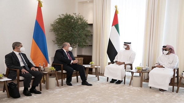 Mohamed bin Zayed, President of Armenia discuss regional and global developments