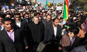 حضور رئیس مجلس شورای اسلامی در مراسم راهپیمایی 22 بهمن