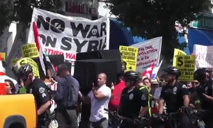 تظاهرات در واشینگتن علیه دخالت‌های نظامی آمریکا در خاورمیانه/ معترضان ادامه گفتگو آمریکا را با ایران خواستار شدند