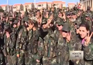 تمرینات گردان زنان در ارتش سوریه + فیلم