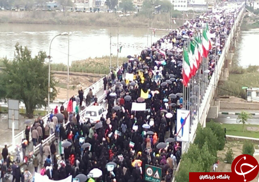 هوای بارانی خوزستان  و حضور چشم گیر مردم در فجر 94 + تصاویر
