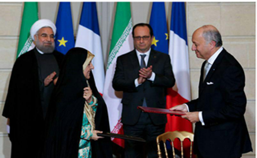 امضای تفاهم نامه محیط زیست و آب و هوا میان ایران و فرانسه
