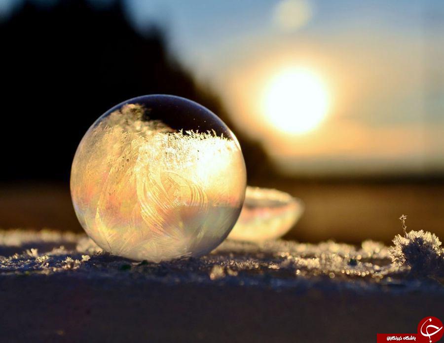 تصاویر شگفت انگیز ودیدنی از حباب های یخ زده +تصاویر