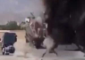 لحظه پرواز خودرو ضد مین ارتش ترکیه! + فیلم