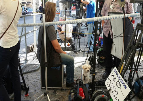 خبرنگاری که با سگش به وین آمده!+ عکس