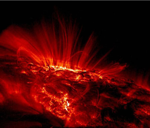 طوفان خورشیدی در حال نزدیک شدن به زمین