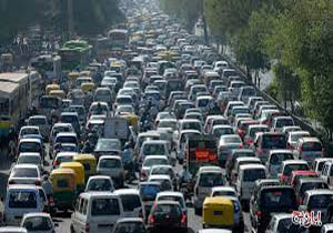 ترافیک تهران به رنگ قرمز شد