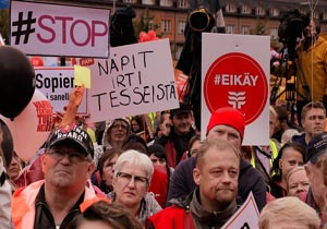 کارکنان پست فنلاند اعتصاب کردند