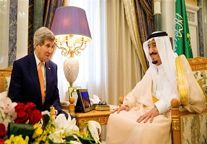 دیدار وزیر خارجه آمریکا و پادشاه عربستان