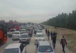 ترافیک سنگین در مرز مهران + فیلم