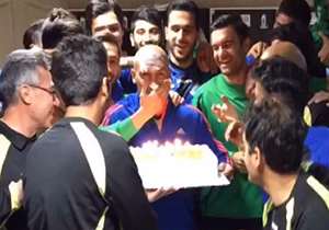 جشن تولد "منصوریان" با صورت خامه‌ای + فیلم