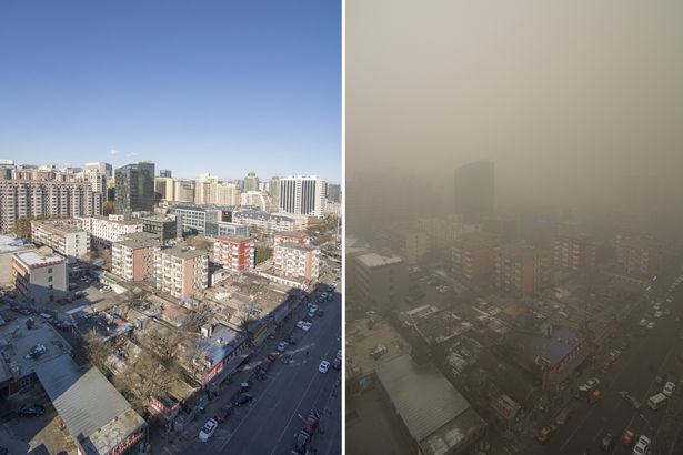حوادث رانندگی ناشی از آلودگی هوا در چین+ تصاویر