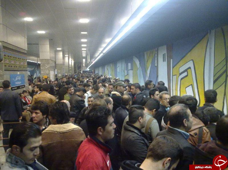 ازدحام در خط 3 مترو تهران+ عکس
