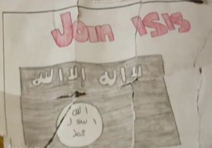 طراحی پوستر تبلیغی داعش در مدرسه آمریکایی + فیلم