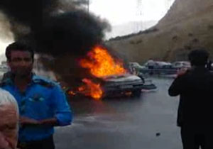 انفجار مرگبار پژو 405 در اصفهان + فیلم و تصاویر