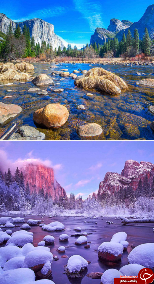 تصاویر زیبای طبیعت قبل و بعد از بارش برف
