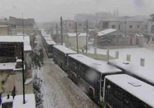 سرمای شدید خروج تروریست‌ها از شهر حلب را به تاخیر انداخت