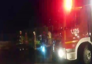 آتش گرفتن تاکسی در بزرگراه یاسینی! + فیلم