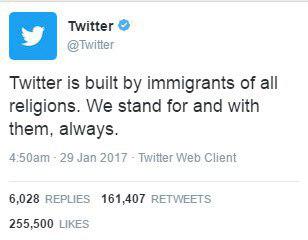 توییتر هم به معترضان طرح مهاجرت ترامپ پیوست +توییت