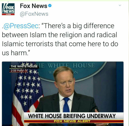 اعتراف سخنگوی کاخ سفید به واقعیت اسلام +توییت