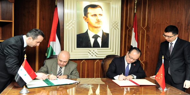 امضای قراردادی 16 میلیون دلاری میان سوریه و چین