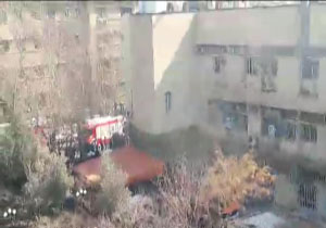 حادثه آتش‌سوزی در دانشگاه تهران + فیلم