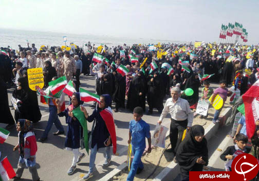 گزارش تصویری راهپیمایی یوم الله 22 بهمن ساحل نشینان خلیج فارس
