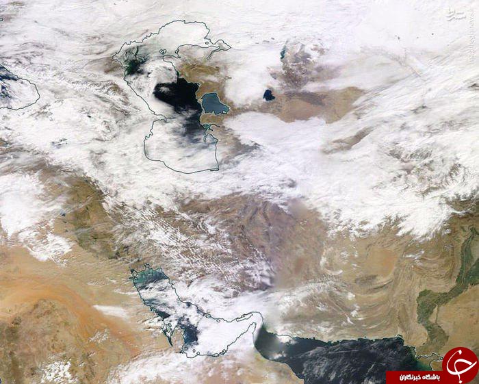 عکس ناسا از آب و هوای برفی و بارانی امروز ایران