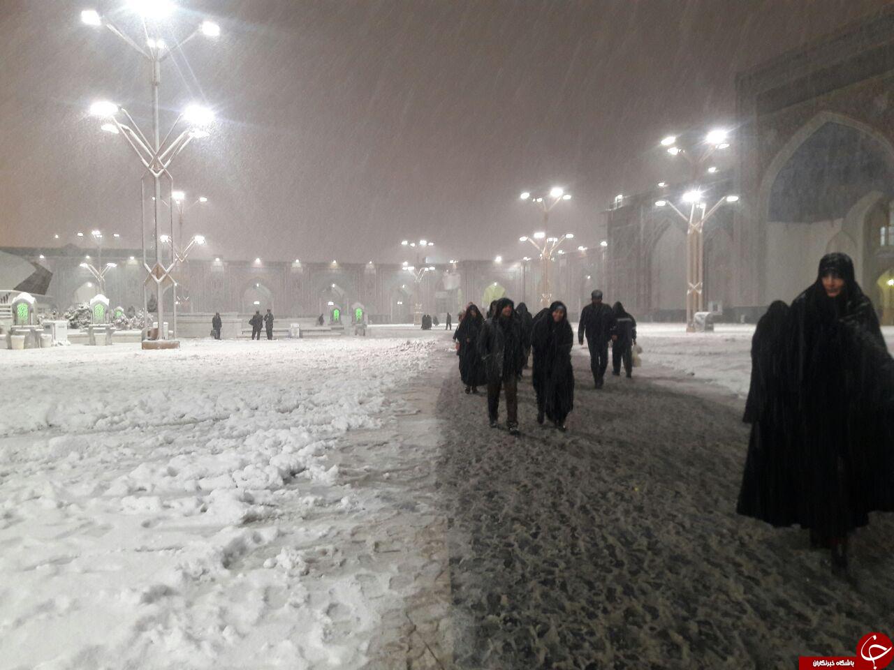عکس بارش برف امروز در مشهد