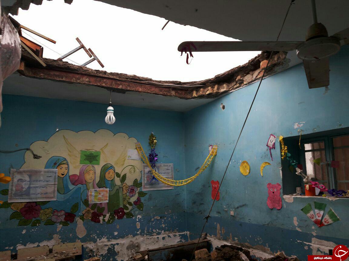ریزش هولناک سقف یکی از مدارس میناب + تصاویر