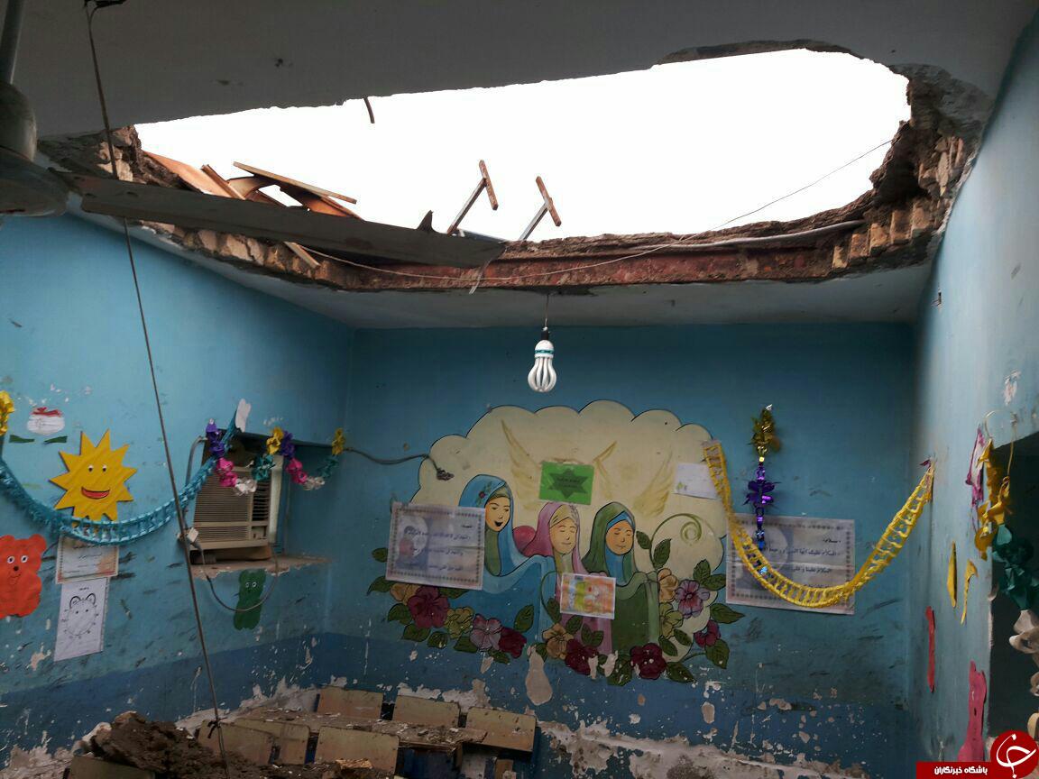 ریزش هولناک سقف یکی از مدارس میناب + تصاویر