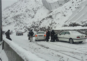بارش برف و هشدار پليس راه