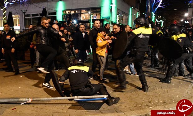 پلیس هلند تظاهرات حامیان اردوغان را سرکوب کرد