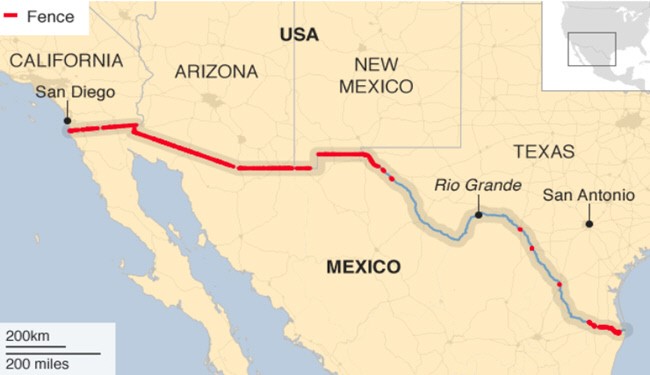 هزینه و زمان احداث دیوار مرزی آمریکا و مکزیک